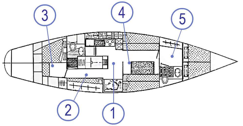 Schema di distribuzione degli interni.